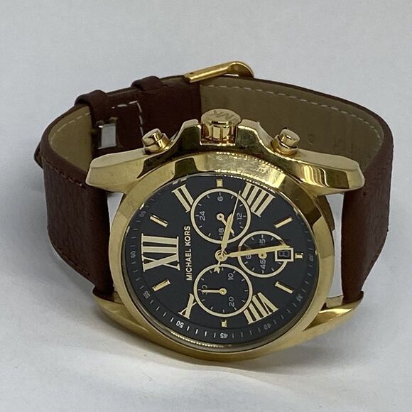 Michael Kors Bradshaw MK5739 Womens Brown Leather Analog Dial Quartz Watch XR224 - Picture 7 of 12